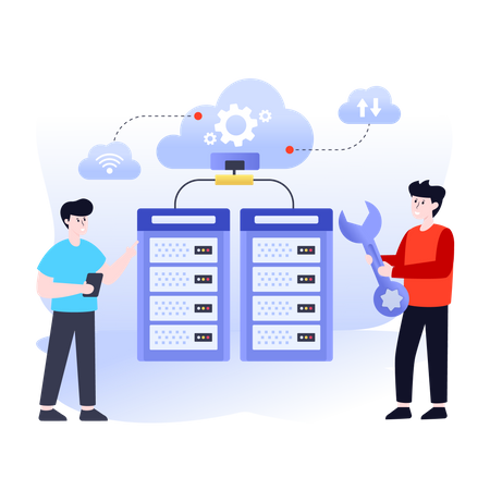 server-management-illustration-download-in-svg-png-gif-file-formats--cloud-services-engineering-storage-web-hosting-pack-business-illustrations-3728465